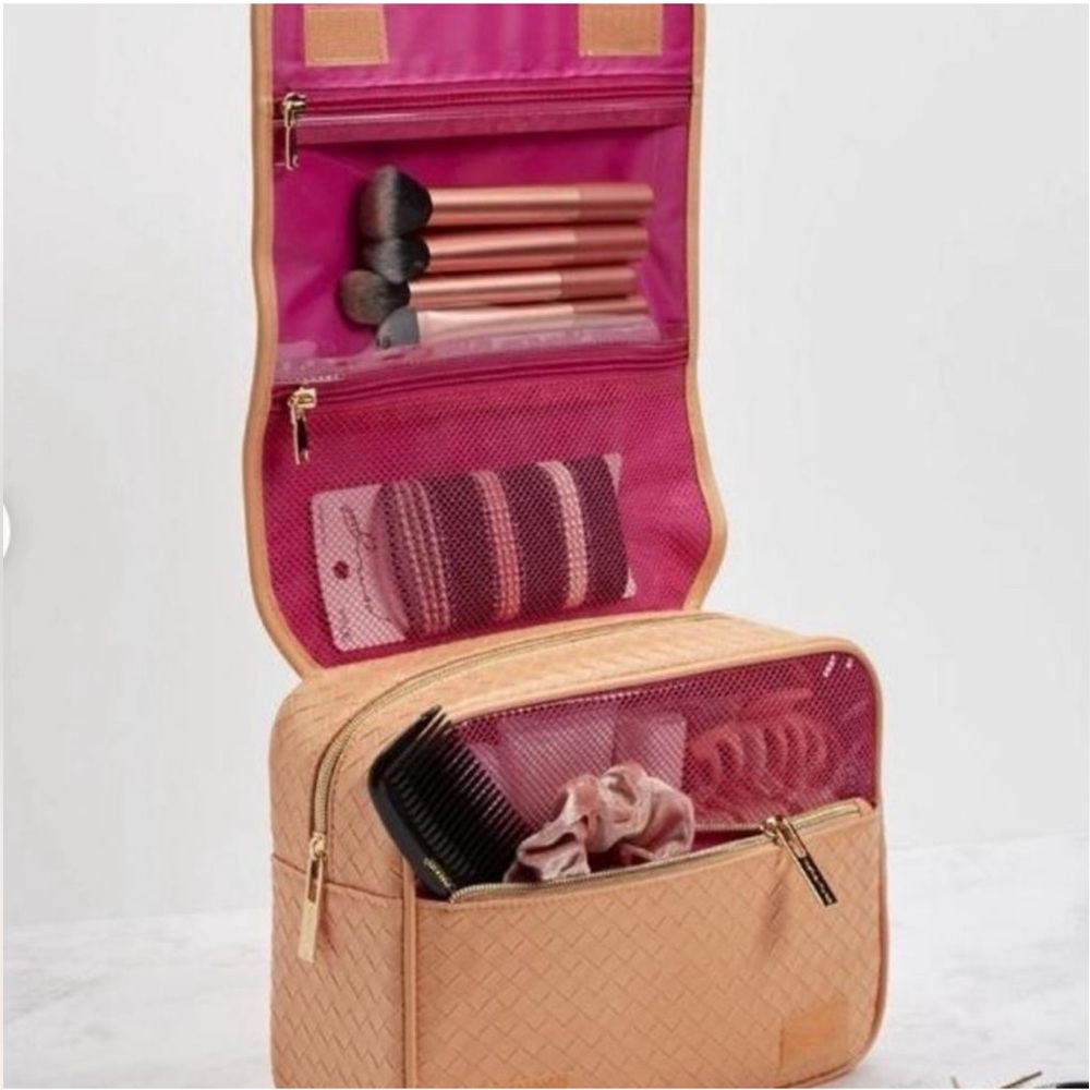 Peach Woven Cosmetic Travel Case - Picture 8 of 12